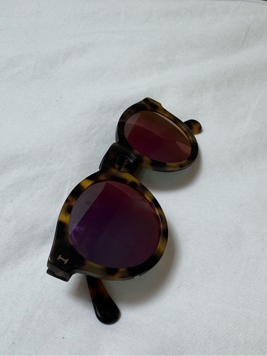 Illesteva Tortoiseshell Frame Sunglasses with Purple Lenses